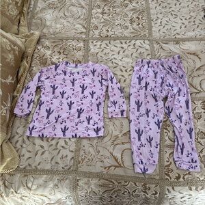 Girls Pajama Set in Lavender Cactus Print
